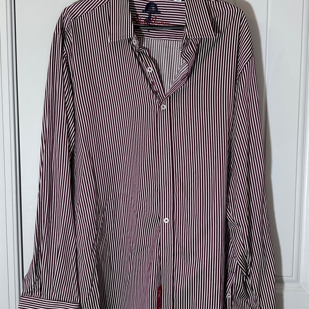 Robert Graham Black and White Striped Button Down Shirt